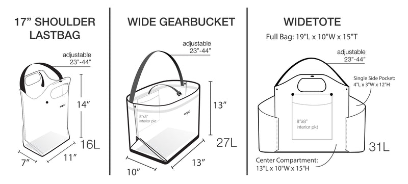 Widetote / GearBucket / LastBag Bundle